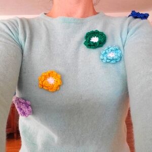 Cropped Vintage Embellished Angora sweater small
